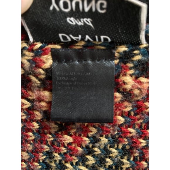 David and Young Oversized Open Front Cardigan Sweater Vest Black Floral Vine Bac - Picture 7 of 7